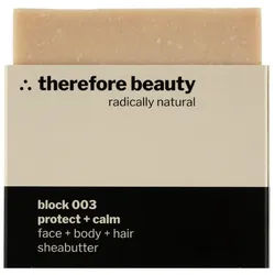 therefore beauty Gesichtsseife block 003 protect + calm schützende Pflegeseife für Haut & Haar 100g, 1-tlg., 3-in1-Seife (Gesicht/Körper/Haar)
