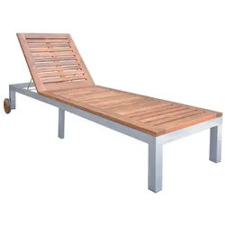 vidaXL Gartenliege Sonnenliege Massivholz, 1 St.