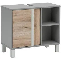 Stylife Waschbeckenunterschrank , Eichefarben , Holzwerkstoff , 1 Fächer , 65.5x58.5x33.5 cm , stehend , Badezimmer, Badmöbel, Waschbeckenunterschränke