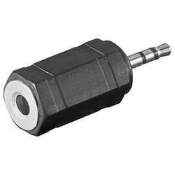 Goobay Kopfhörer-Adapter, AUX-Klinke 2,5 mm zu 3,5 mm - 1x 2,5-mm-Klinkenstecker (3-polig, stereo) > 1x 3,5-mm-Klinkenbuchse (3-polig, stereo)