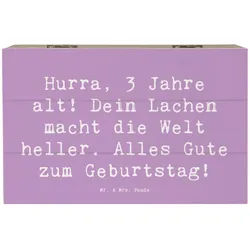 Mr. & Mrs. Panda Dekokiste 19 x 12 cm Spruch 3. Geburtstag Jubel - Lavendeltraum - Geschenk, Lac (1 St) lila