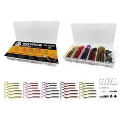 Savage Gear Kunstköder RIB WORM KIT 60-tlg One Size Mix Kunstköder Set, (Spar-Set, 60-St)