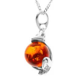 OSTSEE-SCHMUCK Kette mit Anhänger Ostsee-Schmuck Kette mit Anhänger Frosch (2-tlg) silberfarben 42 cm