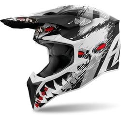 Airoh Wraaap Demon Motocross Helm, schwarz-weiss-rot, Größe XL für Männer