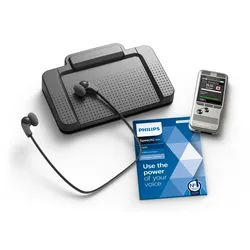 Philips PocketMemo Diktier- und Transkriptionsset DPM6700/03 Digitales Diktiergerät (Drucktasten, 16 GB SD Karte, SpeechExec Software)