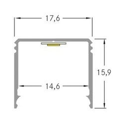 BRUMBERG One LED-Anbauprofil, alu, hoch, 3 Meter