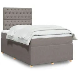 vidaXL Boxspringbett, Boxspringbett mit Matratze Taupe 120x190 cm Stoff