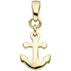 JOBO Ankeranhänger Anhänger Goldanhänger Anker 11 mm, 375 Gold gelb|goldfarben