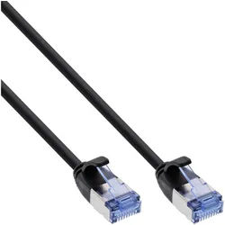 Inline InLine® Patchkabel slim, U/FTP PiMf, Cat.6A, schwarz, 0,5m LAN-Kabel
