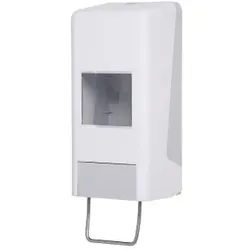 Softflaschenspender, Stabile Ausführung, Glasfaserverstärkt, Einstellbare Dosiermenge, Farbe: grau-weiß