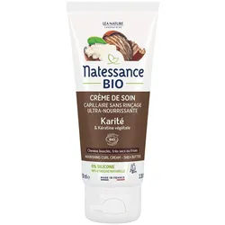 Natessance Creme ohne Ausspülen Bio Karité und pflanzliches Keratin Lockiges Haar