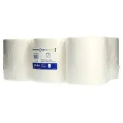 PrimeSource Putztuchrolle, 2-lagig, weiß, Recyling Tissue, Reißfeste und saugstarke Putztücher für einfache Wischarbeiten, 1 Karton = 6 Rollen, 22 cm x 34 cm x 136 m, 400 Abrisse