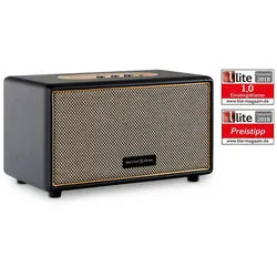 Bennett & Ross BB-860 Blackmore Stereoanlage (60 W, Retro Bluetooth Lautsprecher in Lederoptik) schwarz