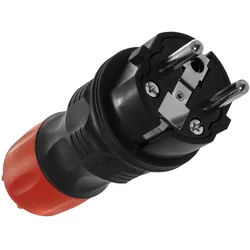 Zerlegbarer gerader Stecker WT-54 IP54 2P+E 16A 250V Uni-Schuko schwarz-rot W-97977