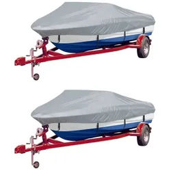 vidaXL Bodenschutzplane Bootspersenninge 2 Stk. Grau Länge 519-580 cm Breite 294 cm (2-St) grau