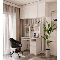 Raumhirsch Furniture Schreibtisch mit Aufsatz, Tastaturauszug, Büroschreibtisch (Maße 98,5 x 51 x 145 cm, Griffloses Design), Schrank mit Stauraum, Modernes Design weiß