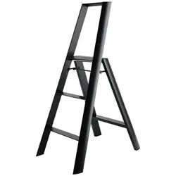 Trittleiter Lucano Thomas Merlo schwarz, Designer Chiaki Murata, 53x133 cm. Höhe oberste Stufe 79x76 / 15.5 cm