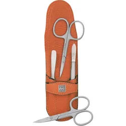 ERBE Maniküre-Etui ERBE Maniküre Set Steck-Etui Serie "Piemont", schwarz, 4-tlg., Inox, Echtleder, rostfreie Instrumente, Hergestellt in Solingen/Deutschland orange