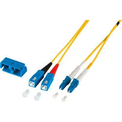 O0360.45 - Duplex Jumper LC-SC 9/125μ, OS2, LSZH, gelb, 1.2 mm, 45 m