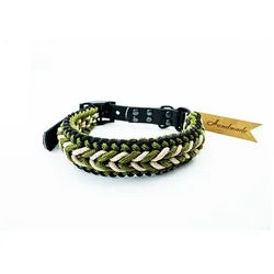 Tierluxe Hunde-Halsband Wächter, Paracord, Biothane, Handgemacht XS Halsumfang 20-25 cm