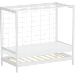 Ml-Design Kinderbett Fußballtor mit Matratze 80x160 cm Weiß , Holz , Kiefer , Sport , Rechteckig , 80x160 cm , Babymöbel & Kindermöbel, Kinderzimmer & Jugendzimmer, Kinderbetten, Spielbetten