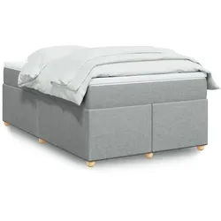 vidaXL Boxspringbett, Boxspringbett mit Matratze Hellgrau 120x190 cm Stoff