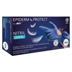 Epiderm Protect Nitrilhandschuhe, puderfrei, blau, Unsterile Einmalhandschuhe mit Fingerspitzentexturierung, 1 Packung = 100 Stück, Größe S