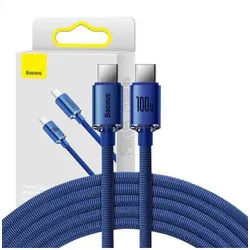 Crystal Shine cable USB-C to USB-C 100W 2m (blue)