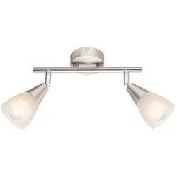 GLOBO LIGHTING LED Deckenspot, Leuchtmittel nicht inklusive, Decken Lampe Leuchte Spot Strahler 2-Flammig Beleuchtung Wohn Zimmer silberfarben