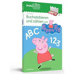 Schulbuch MiniLÜK. Kindergarten/Vorschule Set Buchstabieren und zählen mit Peppa diverse weiß