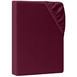 AM Qualitätsmatratzen Spannbettlaken 160/200/25 cm Bordeaux , Textil , Uni , Füllung: Baumwollfüllung , Rechteckig , 160x200 cm , Oeko-Tex® Standard 100 , Heimtextilien, Bettwäsche & Leintücher, Leintücher, Bettlaken