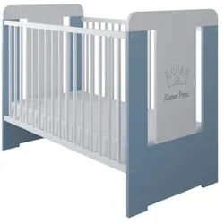 Kids Collective Kinderbett Prince , Blau, Weiß , Holz , Kiefer , 60x120 cm , Babymöbel & Kindermöbel, Babyzimmer, Babybetten, Gitterbetten