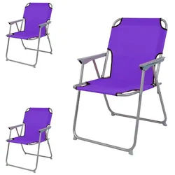 Mojawo Klappstuhl 3 Stück Campingstuhl Stoff Oxfort Metall Lila