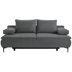 Novel Boxspringsofa , Dunkelgrau , Textil , Füllung: Schaumstoff , 204x93x100 cm , Stoffauswahl, Schlafen auf Sitzhöhe , Wohnzimmer, Sofas & Couches, Sofas, Textilsofas