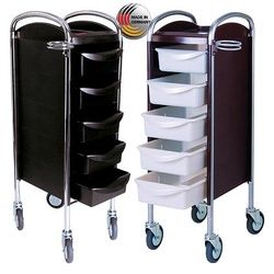 Efalock Piccolo 6002 Gestell verchromt, Seitenverkleidung schwarz, Arbeitskästen schwarz