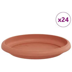 vidaXL Blumentopf Runde Blumenplatte 24 pcs Ziegelrot Ø 14 x 2 cm Kunststoff (24 St) rot