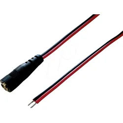 BKL 075117 - DC-Kabel Kupplung 2,1/5,5mm rt/sw 0,5m