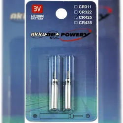 Powery Stiftbatterie CR425 für Elektro Posen, Angelposen, Bissanzeiger 2er Blister