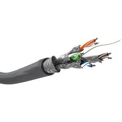 Goobay CAT 6 Netzwerkkabel, S/FTP (PiMF), Grau - Kupferkaschierter Aluminiumleiter (CCA), AWG 23/1 (solid), halogenfreier Kabelmantel (LSZH)