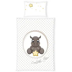 Herding Babybettwäsche , Grau, Multicolor, Weiß , Textil , 100x135 cm , Oeko-Tex® Standard 100 , hautfreundlich, schadstoffgeprüft , Schlafen, Babybettausstattung, Babybettwäsche
