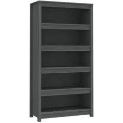 vidaXL Bücherregal NA Bücherregal Grau 80x35x154 cm Massivholz Kiefer grau