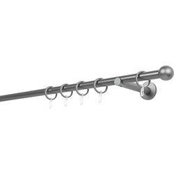 mydeco Gardinenstange »20mm Ball Wandträger 12 cm«, 1 läufig-läufig, Fixmaß mydeco anthrazit L: 360 cm