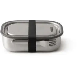 BLACK+BLUM Lunchbox Edelstahl mit Gabel groß 1,0 Liter 20 x 15 x 6,5 cm schwarz