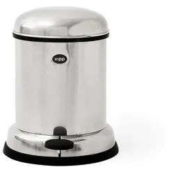 Pedalbehälter Vipp 14 Vipp silber, Designer Holger Nielsen, 35 cm