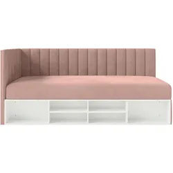 Selsey Jugendbett Ventrio Hellrosa Easy-Clean-Samtbezug 90x200 cm , Textil , 90x200 cm , Kinder- & Jugendzimmer, Jugendmöbel, Jugendbetten