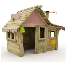 Wickey Spielhaus Casita - Kinderspielhaus aus Holz, Gartenhaus für Kinder, extrem witterungsbeständig - aus kesseldruckimprägniertem Massivholz rosa
