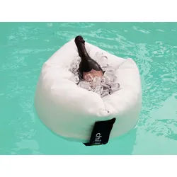 CHAMPAGNE BELT II schwimmender Champagnerkühler , Farbe: weiß-türkis