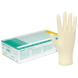 B. Braun Manufix® Sensitive - Einmalhandschuhe, Latex, ungepudert, Packung = 100 Stück, Größe M (7-8)