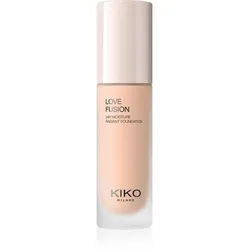 KIKO Milano Love Fusion 24H Moisture Radiant Foundation Langanhaltende cremige Foundation mit feuchtigkeitsspendender Wirkung Farbton 3.5 Warm Gold 30 ml