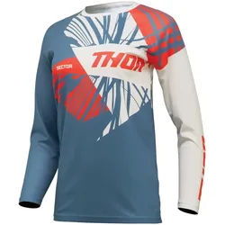 Thor Sector Split Damen Motocross Jersey, weiss-rot-blau, Größe XS